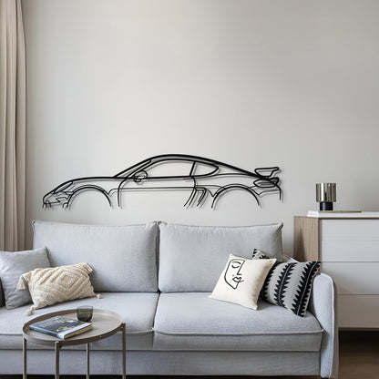 718 Cayman GT4 Metal Car Wall Art - MT0840