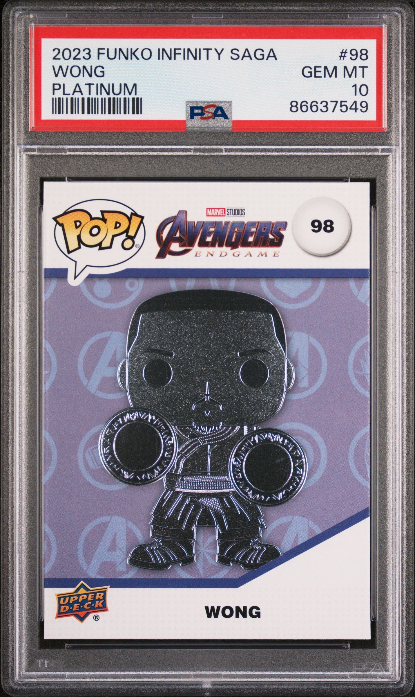2023 UPPER DECK FUNKO POP MARVEL  WONG PLATINUM #98  PSA 10