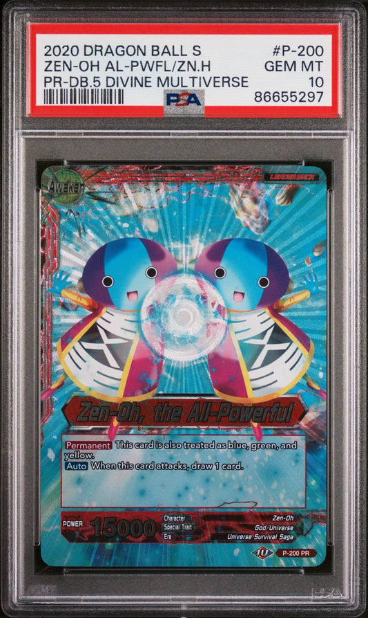 2020 DRAGON BALL SUPER ZEN-OH AL-PWFL/ZN.H #P-200 - PSA 10