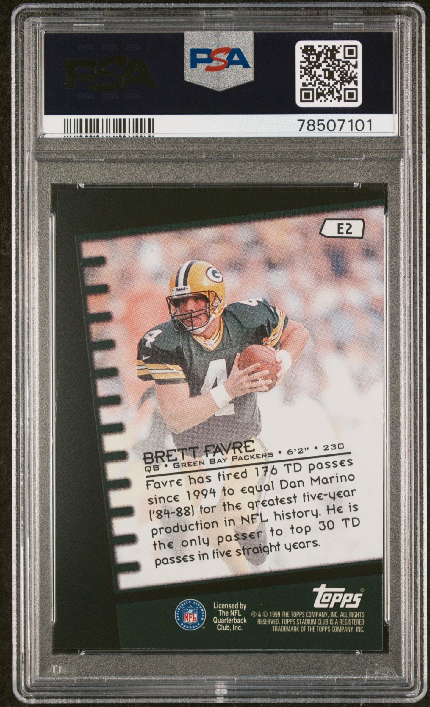1999 STADIUM CLUB EMPERORS OF THE ZONE BRETT FAVRE #E2 PSA 10