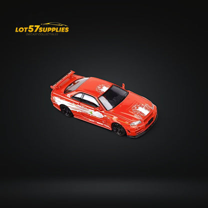 Fast Speed Skyline GT-R R34 Z-Tune FNF Red Livery 1:64