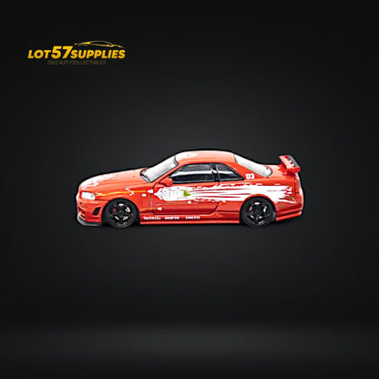Fast Speed Skyline GT-R R34 Z-Tune FNF Red Livery 1:64