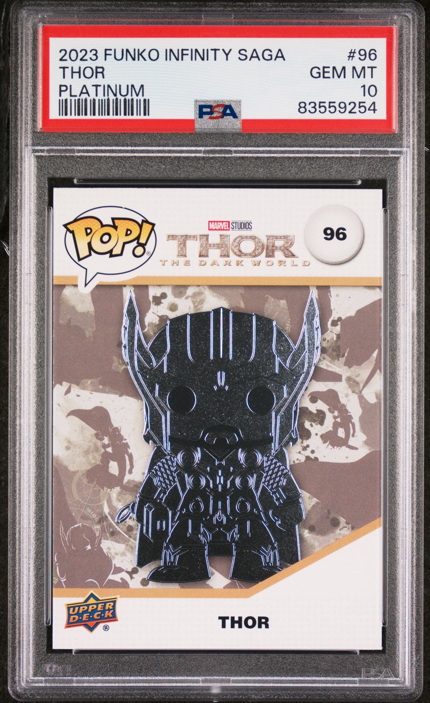 2023 UPPER DECK FUNKO POP MARVEL  THOR PLATINUM #96  PSA 10