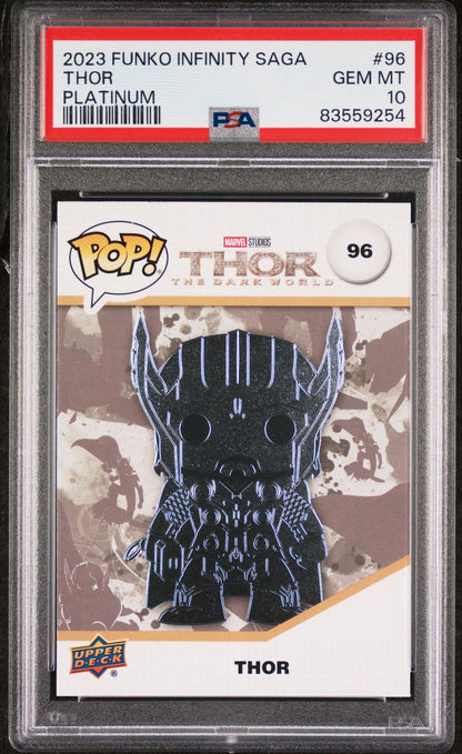 2023 UPPER DECK FUNKO POP MARVEL  THOR PLATINUM #96  PSA 10