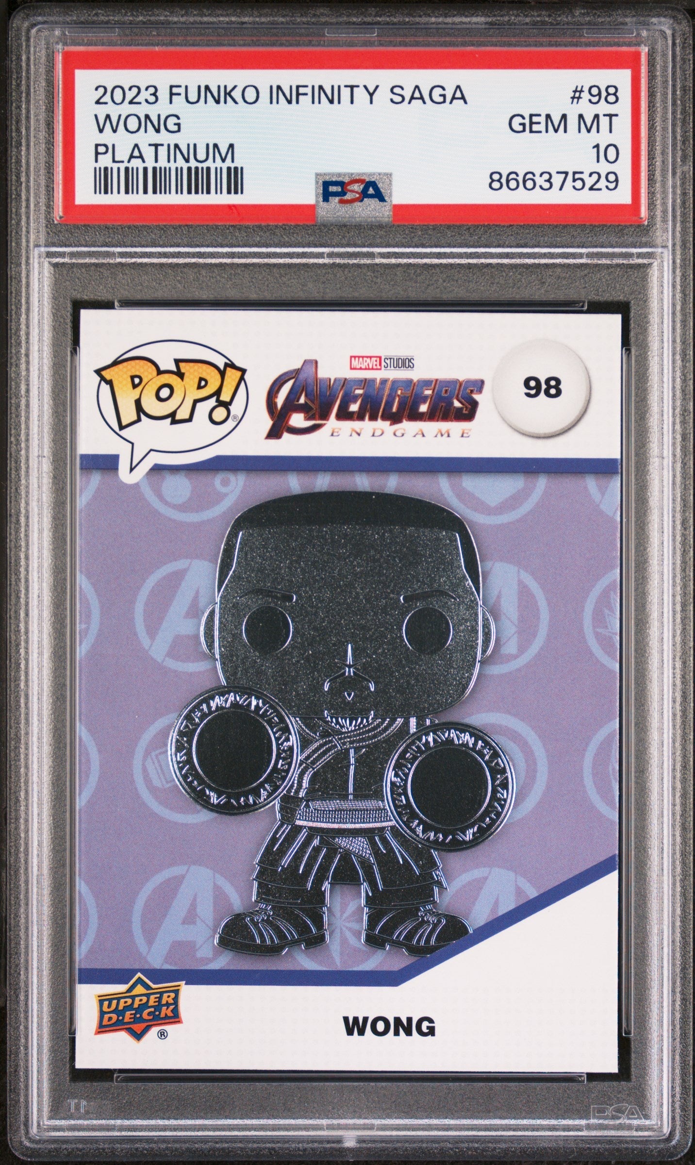 2023 UPPER DECK FUNKO POP MARVEL  WONG PLATINUM #98  PSA 10