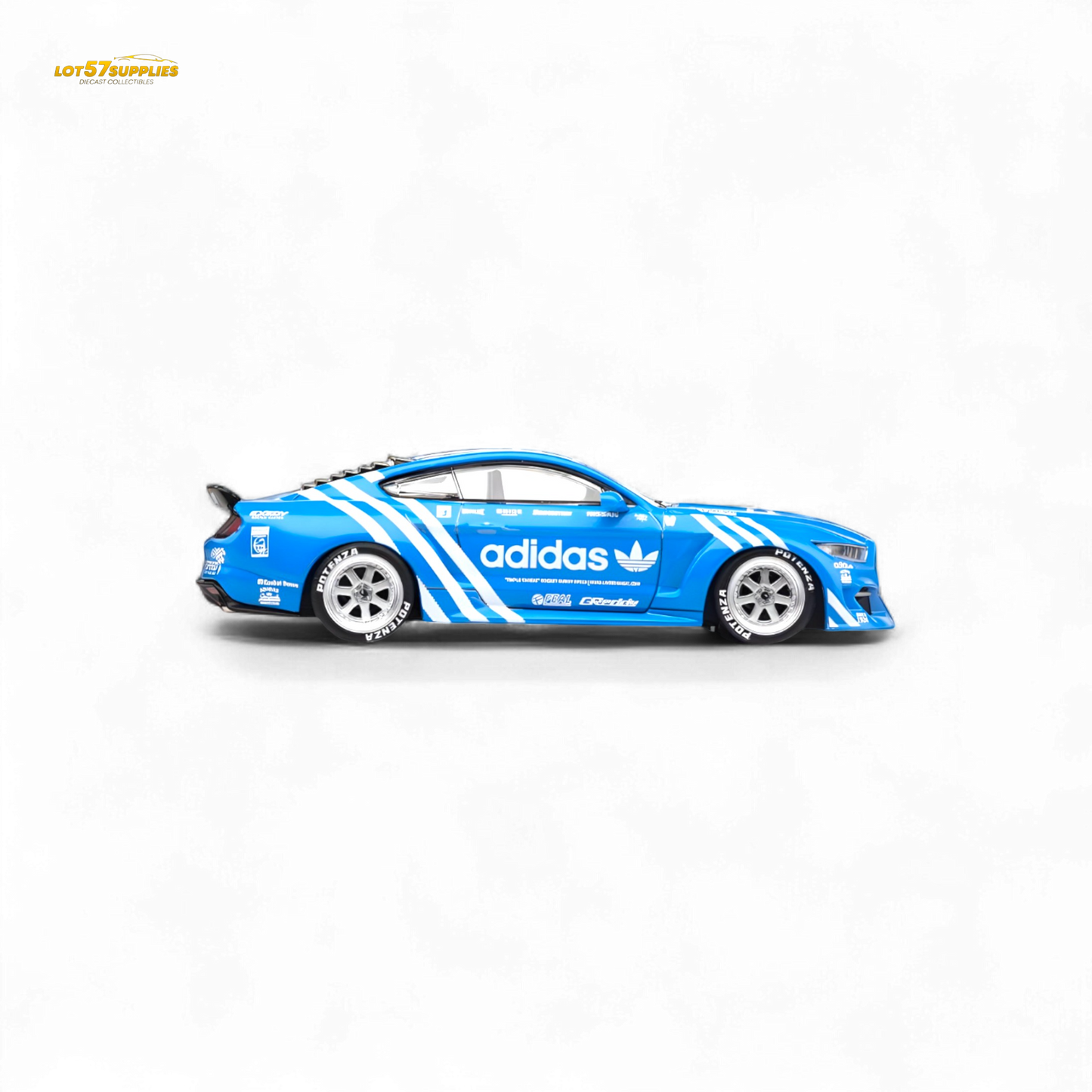 Liberty64 Ford Mustang GT Widebody Modified - A d i d a s Clover 1:64