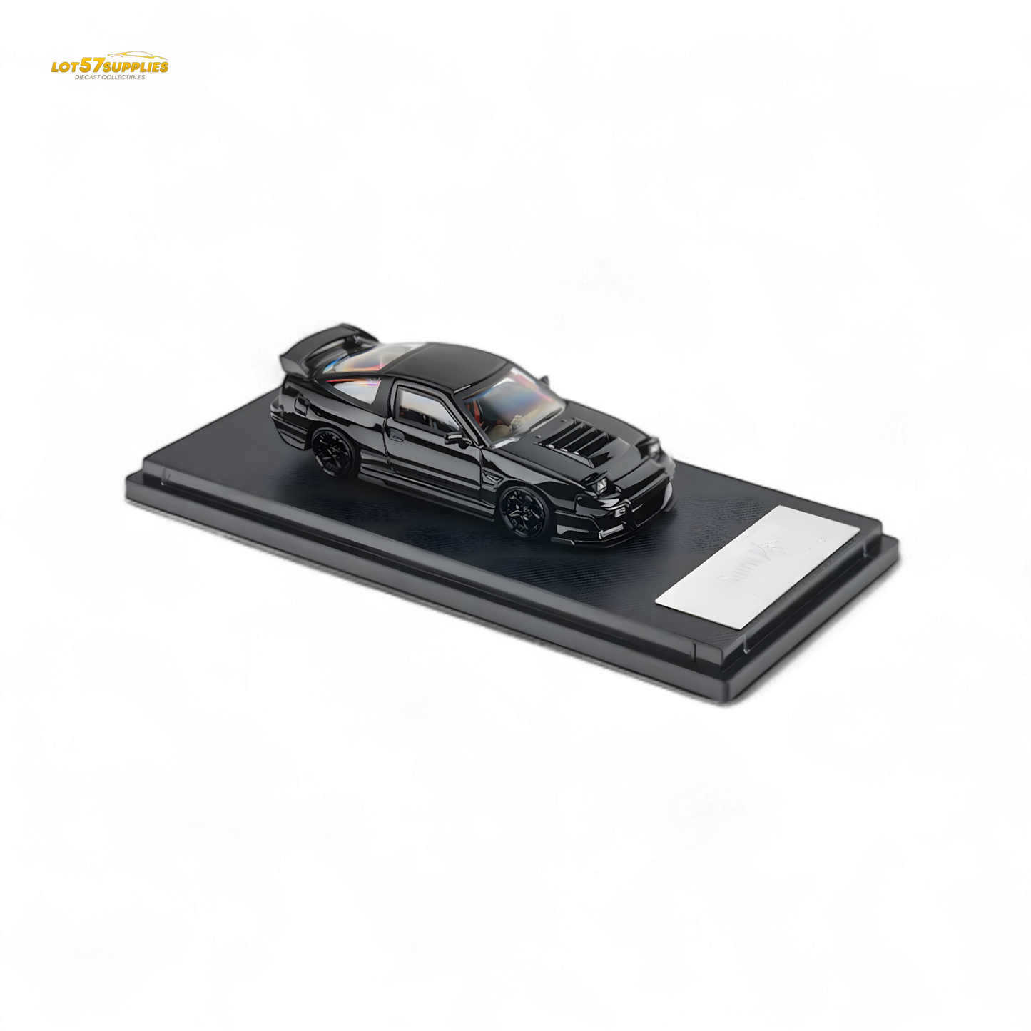 MicroTurbo Custom 180SX Type X Metallic Black MIYABI 1:64