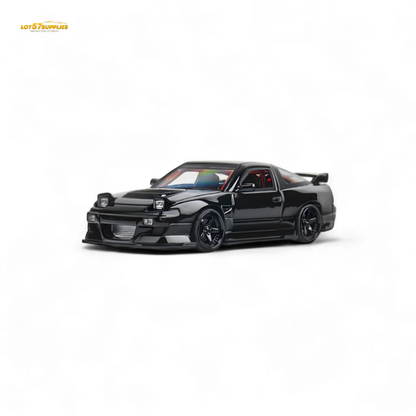 MicroTurbo Custom 180SX Type X Metallic Black MIYABI 1:64