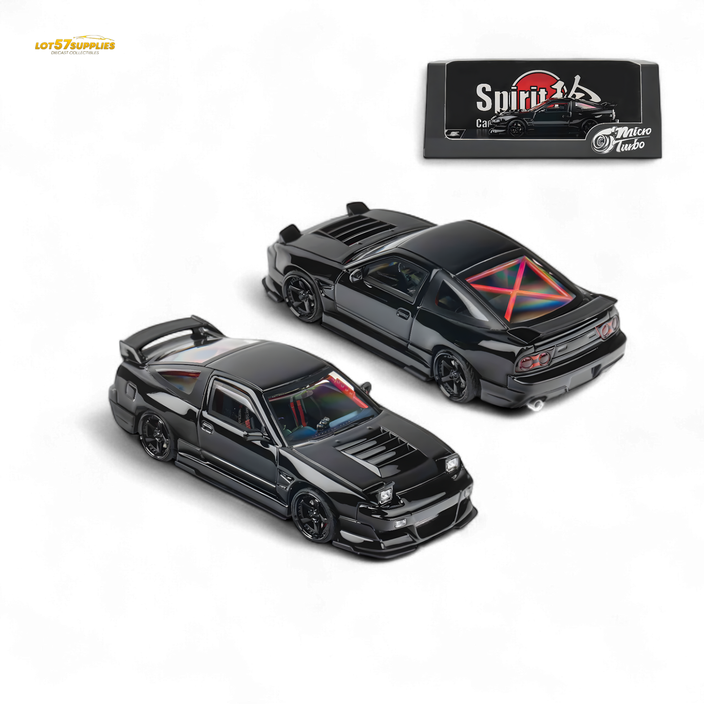 MicroTurbo Custom 180SX Type X Metallic Black MIYABI 1:64