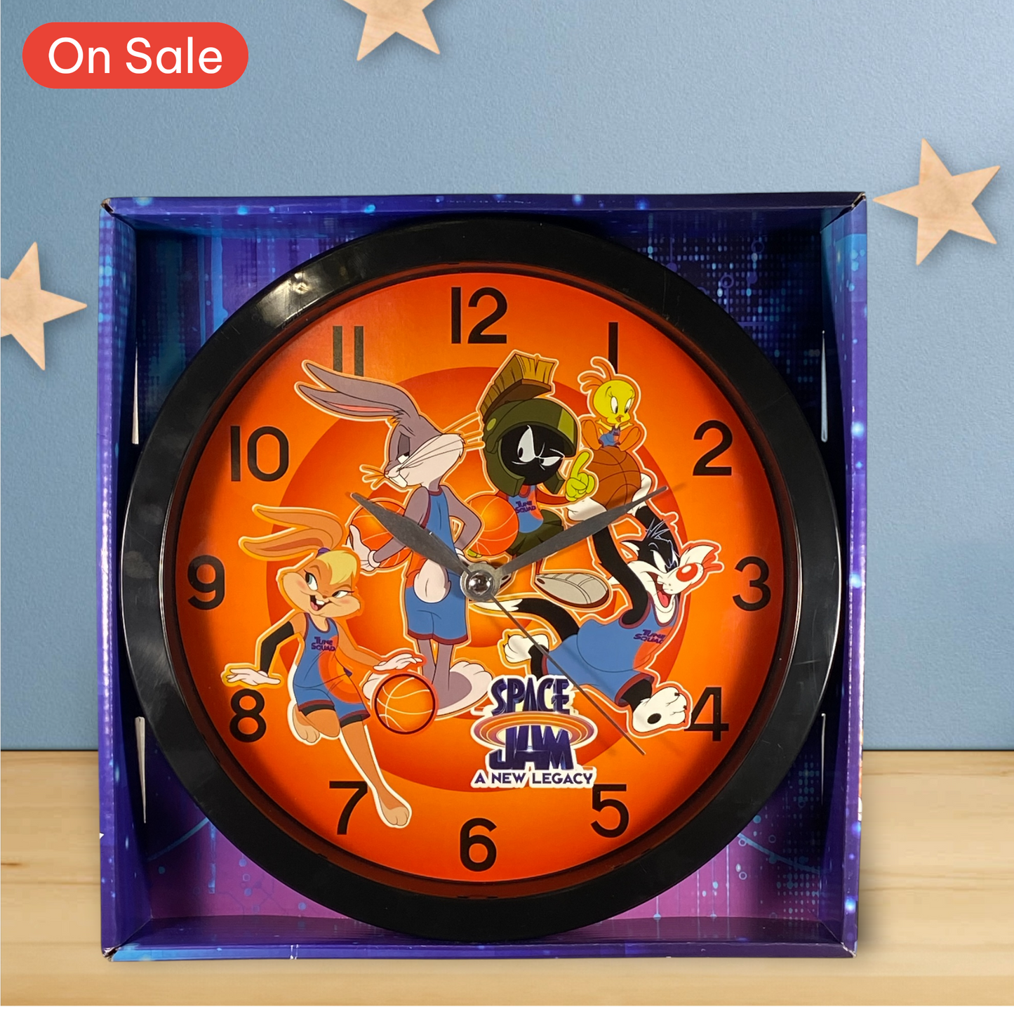 Looney Tunes Space Jam Characters Print 9 3/4 Wall Clock