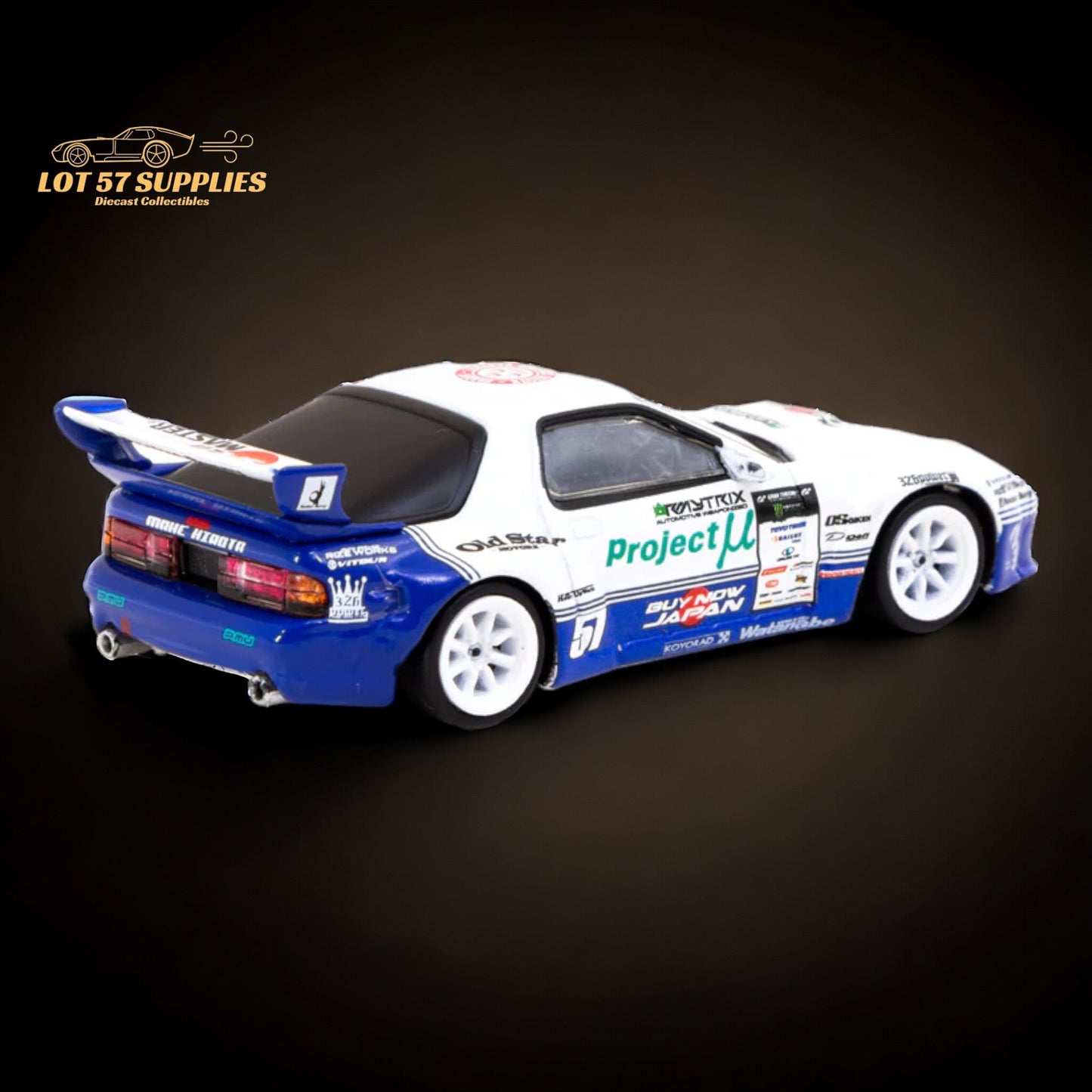Tarmac Works Mazda RX-7 (FC3S) PANDEM in Drift Livery 1:64