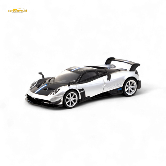 Tarmac Works Global64 Pagani Huayra BC Grigio Mercurio 2-Tone Silver/Blk 1:64