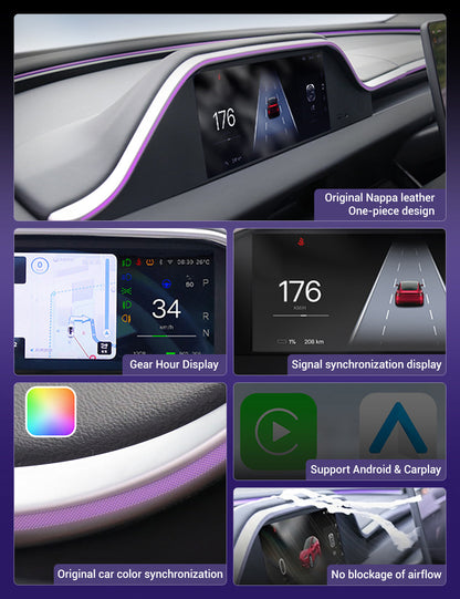 TESERY 8.9'' Integrated Dashboard Display with Ambient Lighting for Model 3 Highland / Model Y Juniper