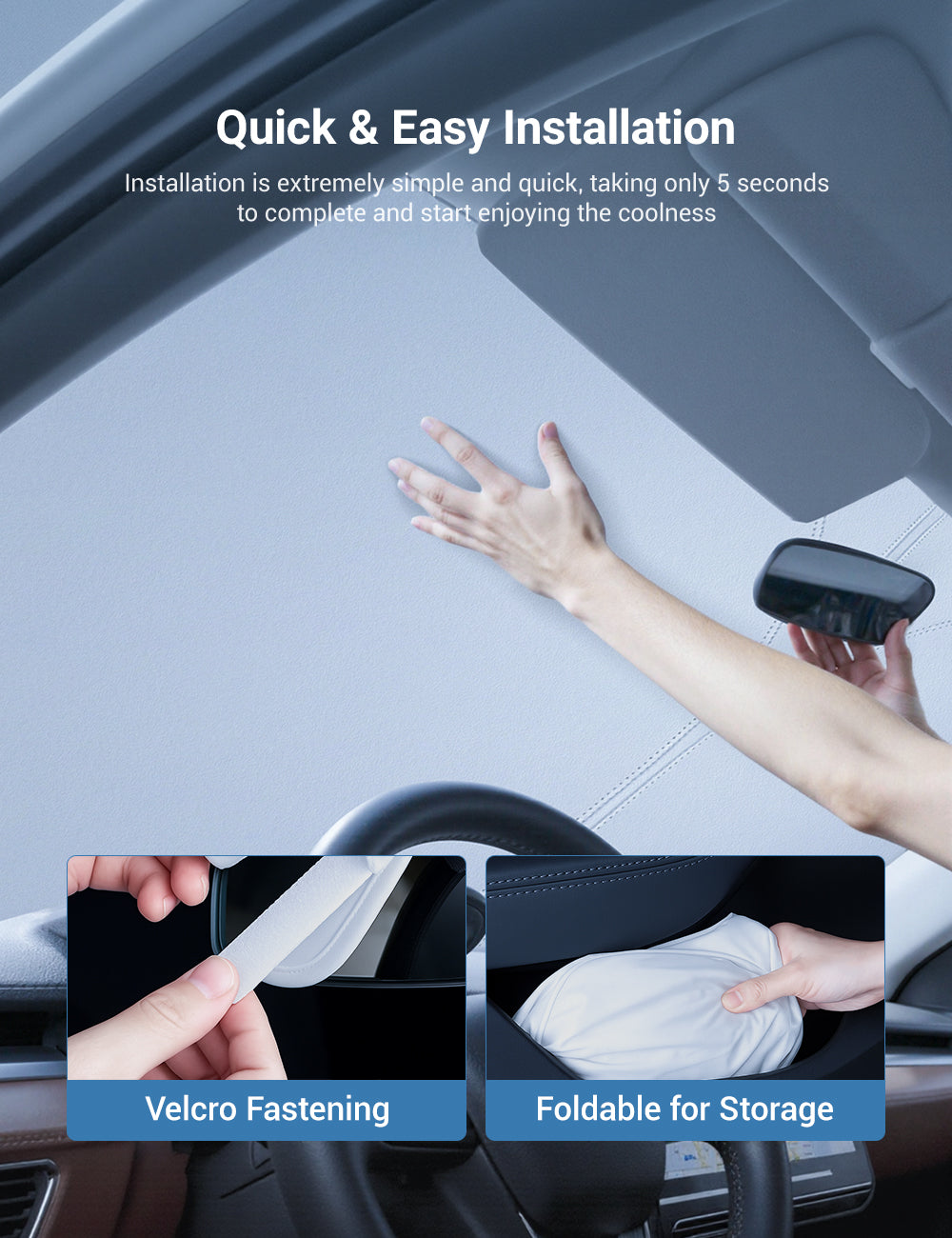 Graphene Front Windshield Sunshade for Model 3 Highland / Model Y Juniper