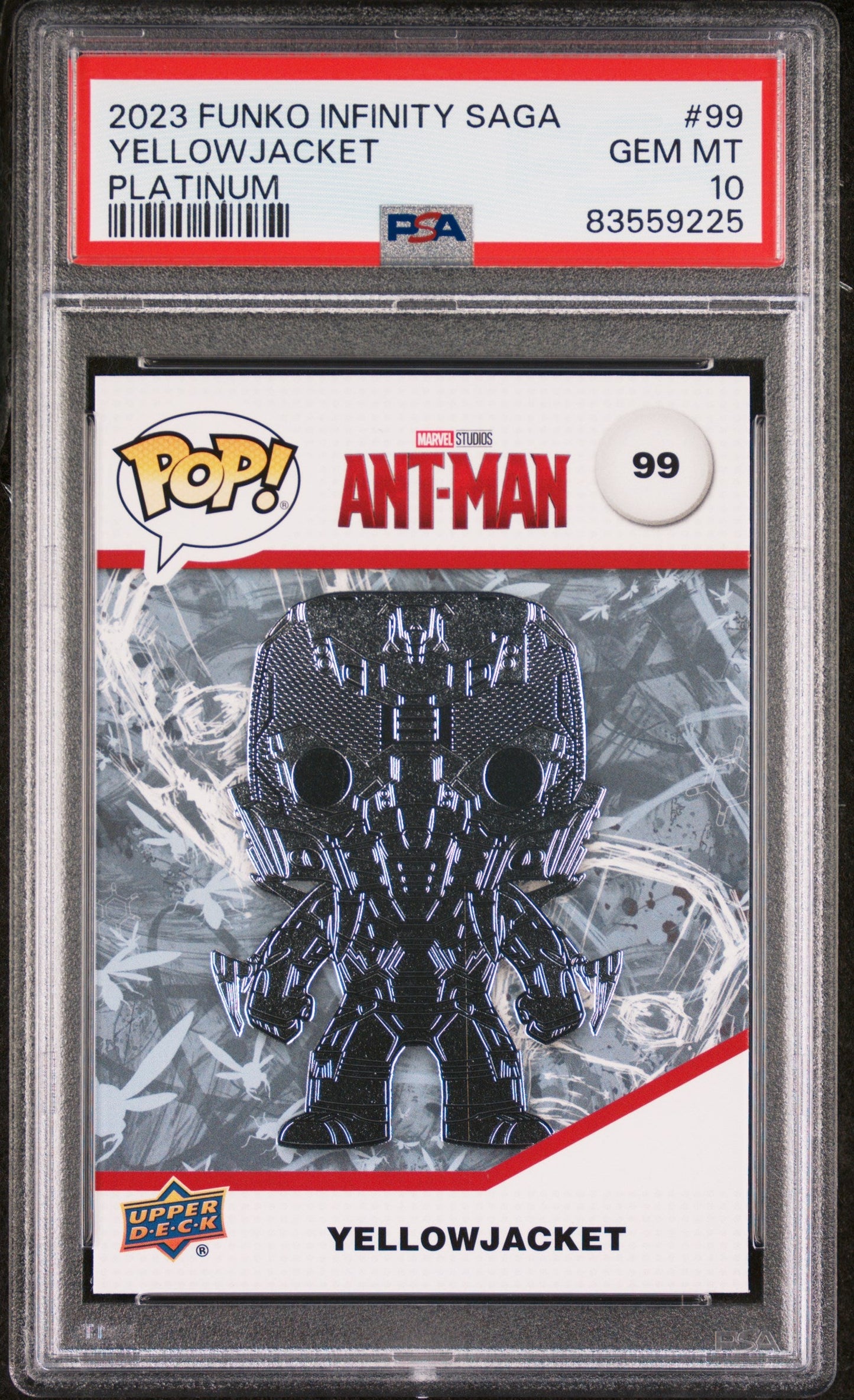 2023 UPPER DECK FUNKO POP MARVEL  YELLOWJACKET PLATINUM #99  PSA 10
