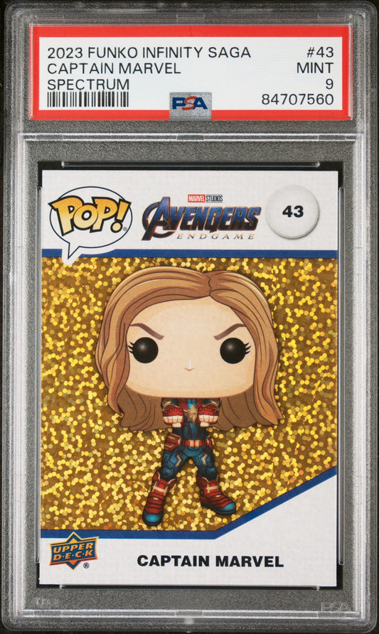 2023 UPPER DECK FUNKO POP MARVEL  CAPTAIN MARVEL SPECTRUM #43  PSA 9