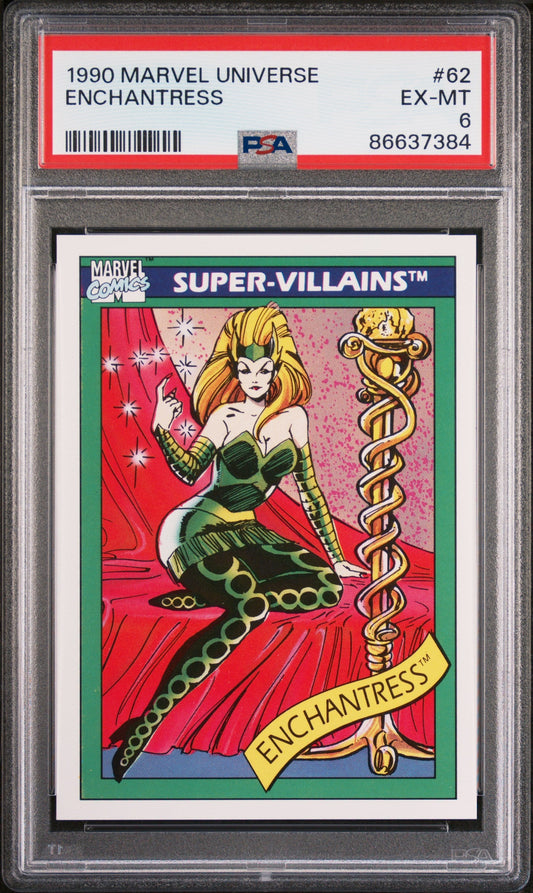 1990 MARVEL UNIVERSE ENCHANTRESS  #62 - PSA 6