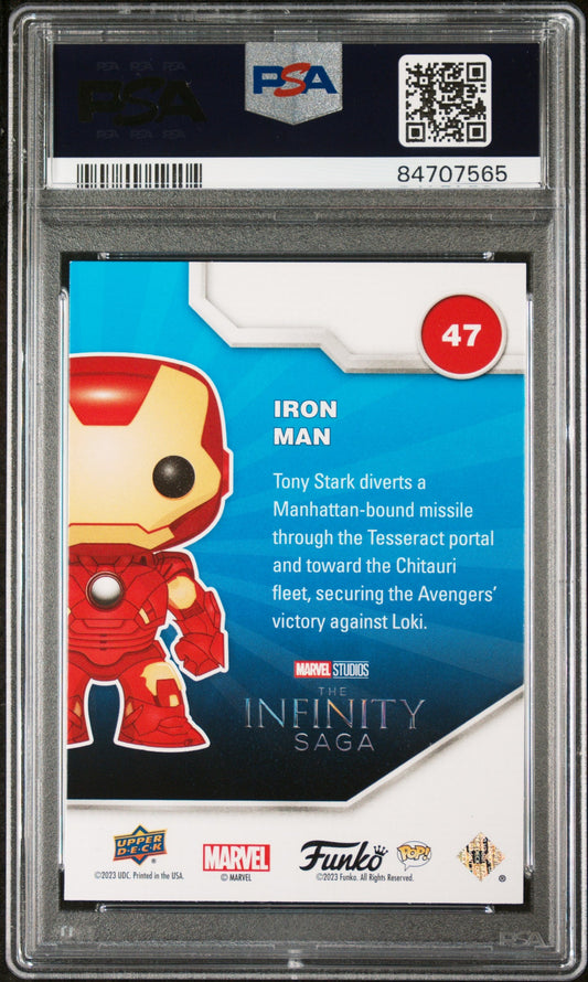 2023 UPPER DECK FUNKO POP MARVEL  IRON MAN SPECTRUM #47  PSA 9