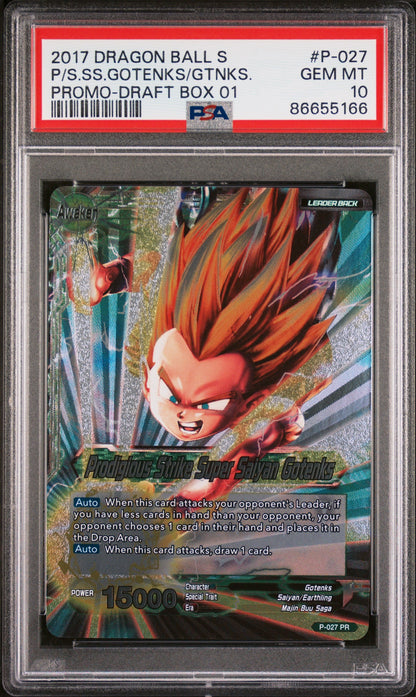 2017 DRAGON BALL SUPER 1 PRDGS STRK SS GOTENKS #P-027 - PSA 10
