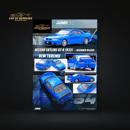 Inno64 Nissan Skyline GT-R (R33) in Blue 1:64