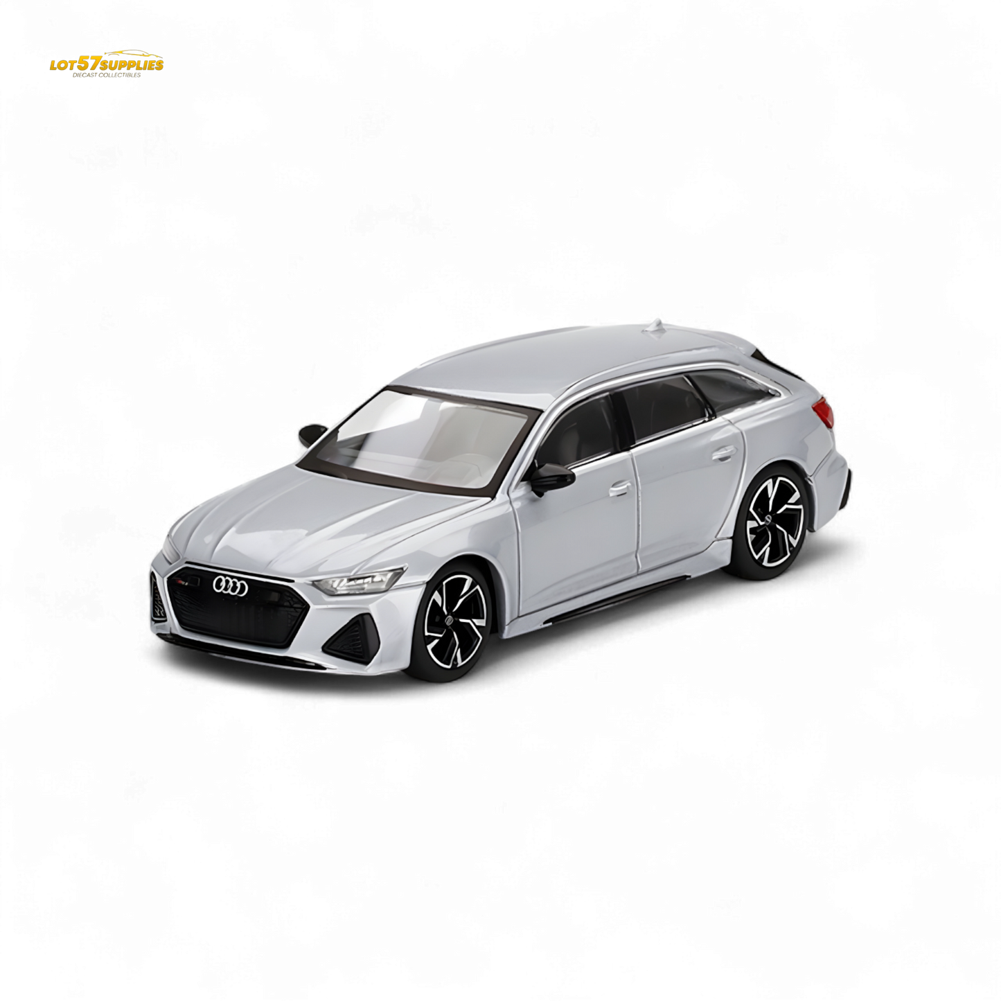 Mini-GT Audi RS 6 Avant Carbon Black Edition Florett Silver Limited Edition 1:64