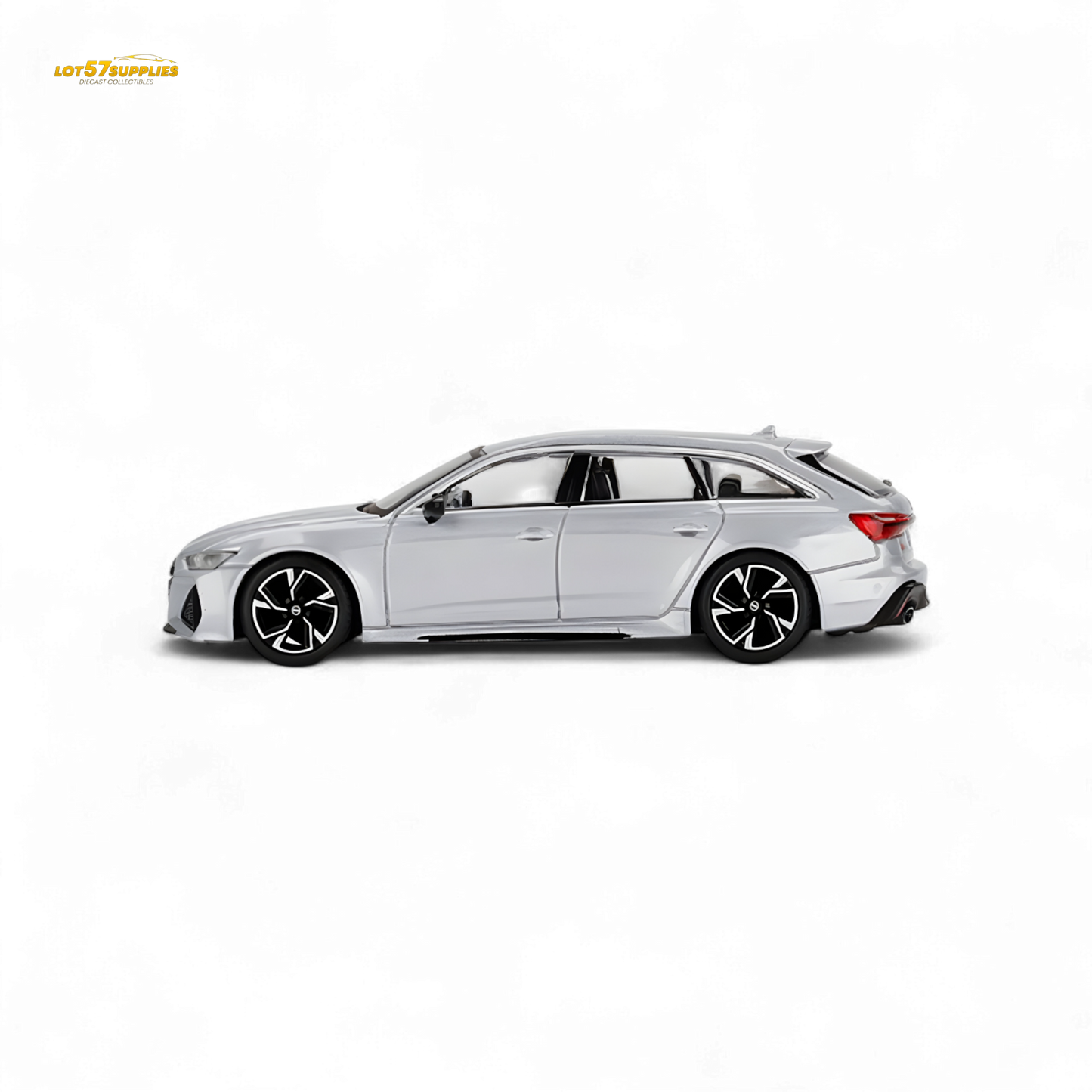 Mini-GT Audi RS 6 Avant Carbon Black Edition Florett Silver Limited Edition 1:64