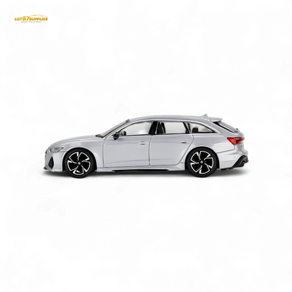 Mini-GT Audi RS 6 Avant Carbon Black Edition Florett Silver Limited Edition 1:64