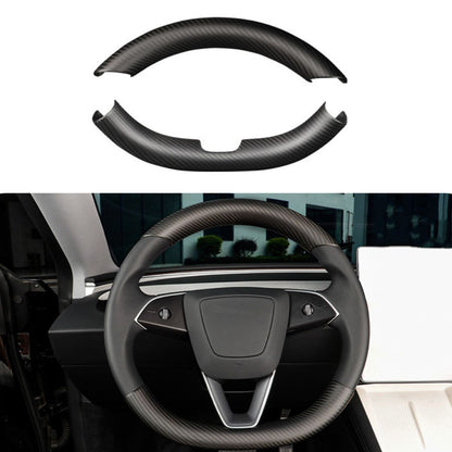 Upper / Lower Parts Steering Wheel Accessories for Tesla Model 3 / Y  -  Carbon Fiber Interior Mods
