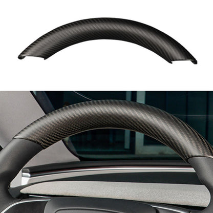 Upper / Lower Parts Steering Wheel Accessories for Tesla Model 3 / Y  -  Carbon Fiber Interior Mods