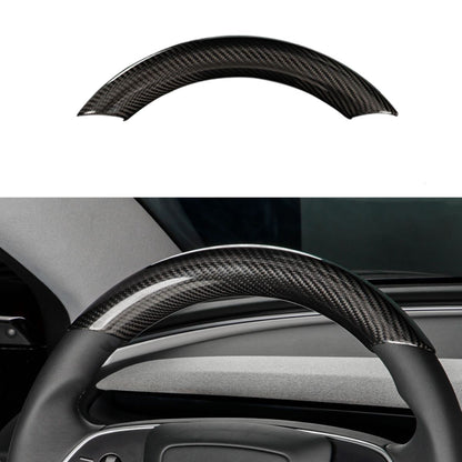 Upper / Lower Parts Steering Wheel Accessories for Tesla Model 3 / Y  -  Carbon Fiber Interior Mods