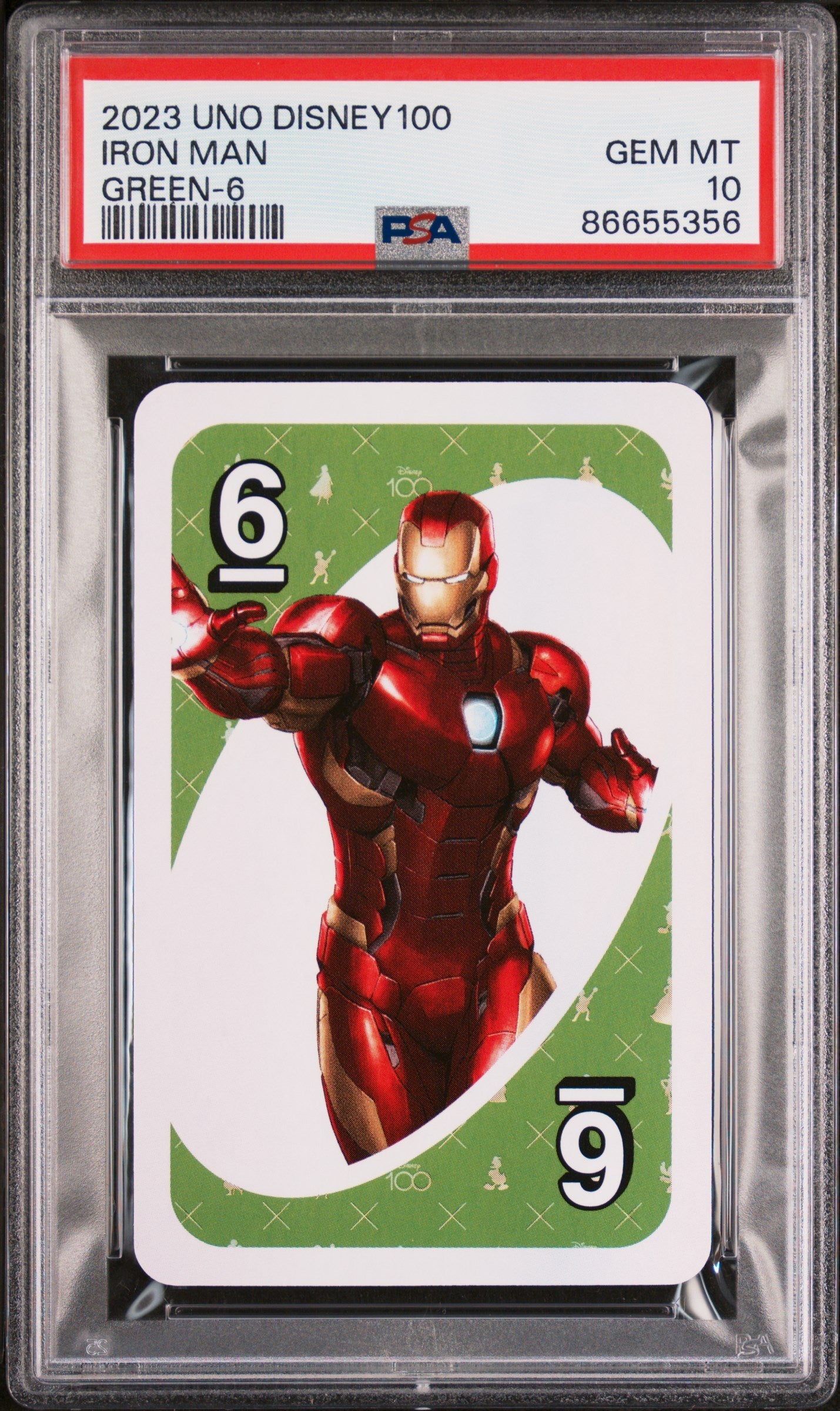 2023 UNO DISNEY 100 IRON MAN GREEN 6 PSA 10