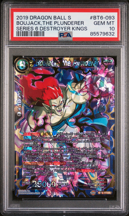 2019 DRAGON BALL SUPER DESTROYER KINGS BOUJACK,THE PLUNDERER #BT6-093 - PSA 10