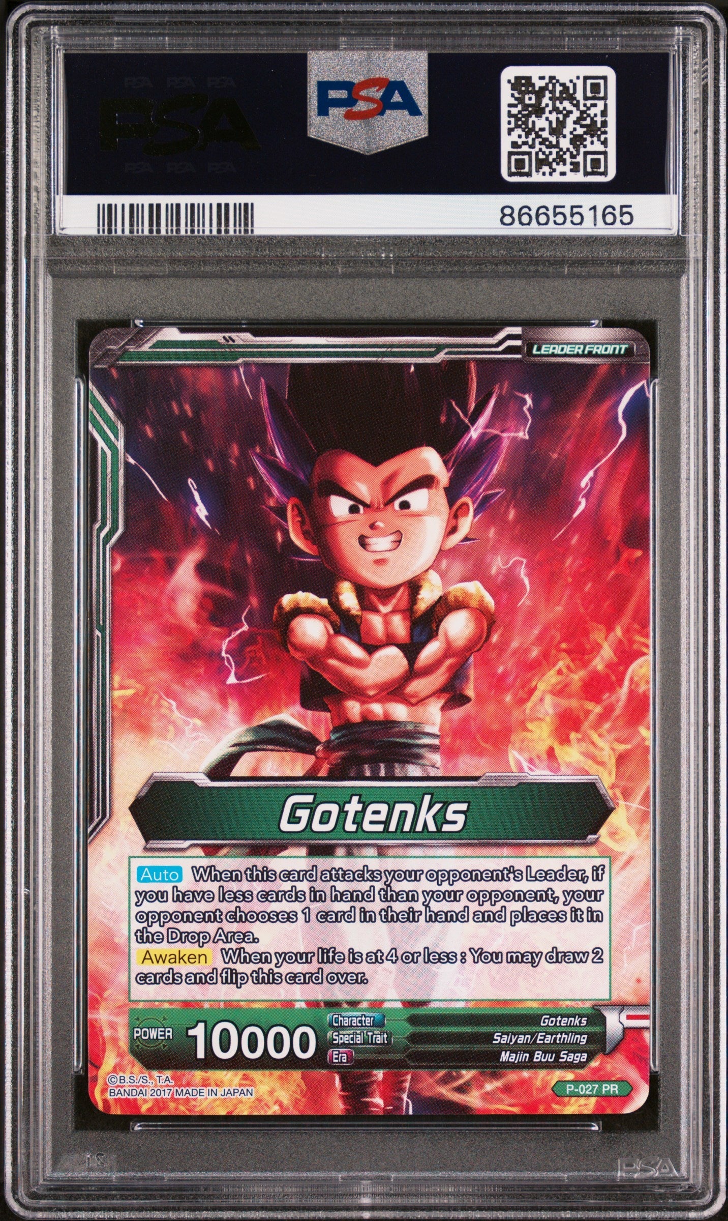 2017 DRAGON BALL SUPER 1 PRDGS STRK SS GOTENKS #P-027 - PSA 10