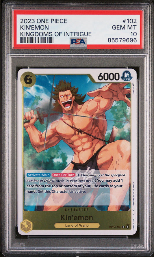 2023 ONE PIECE KINGDOMS OF INTRIGUE KIN'EMON #102 - PSA GEM MT 10