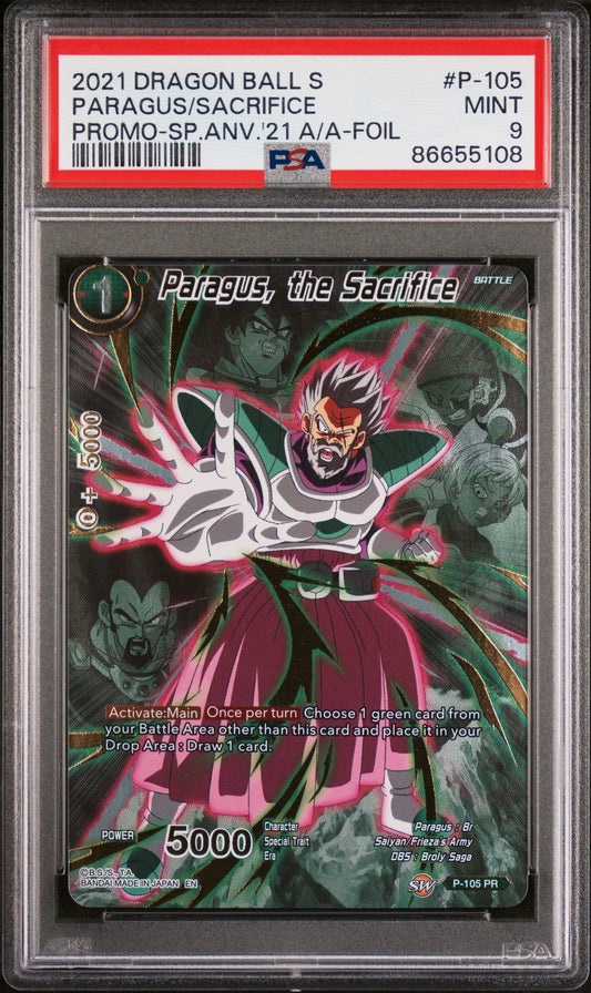2021 DRAGON BALL SUPER PARAGUS/SACRIFICE #P-105 - PSA 9