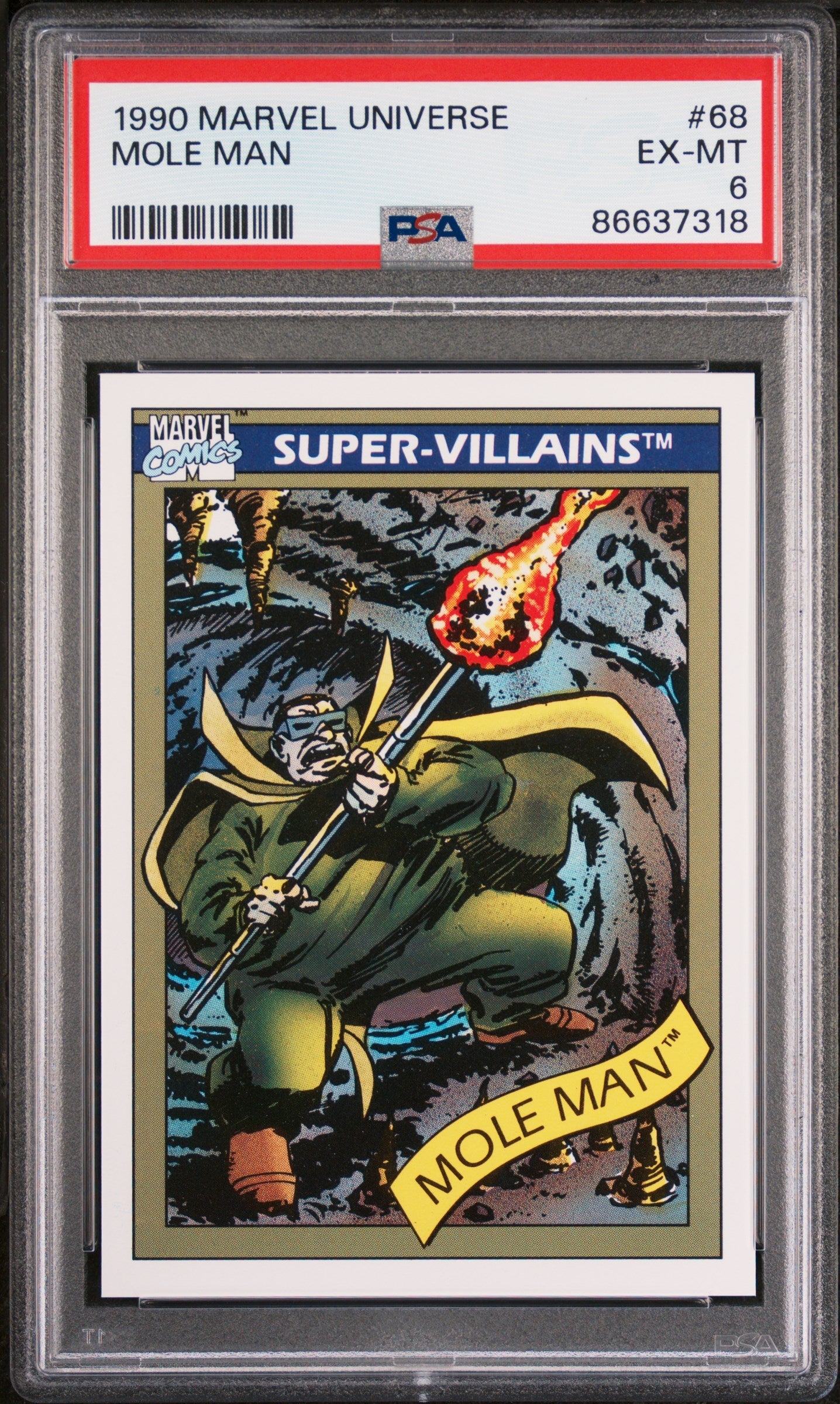 1990 MARVEL UNIVERSE MOLE MAN  #68 - PSA 6