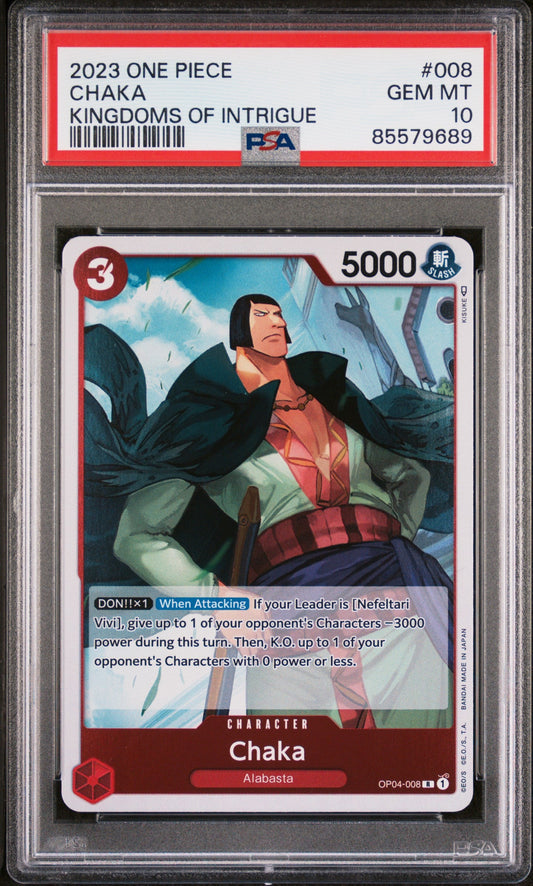 2023 ONE PIECE KINGDOMS OF INTRIGUE CHAKA #8 - PSA GEM MT 10