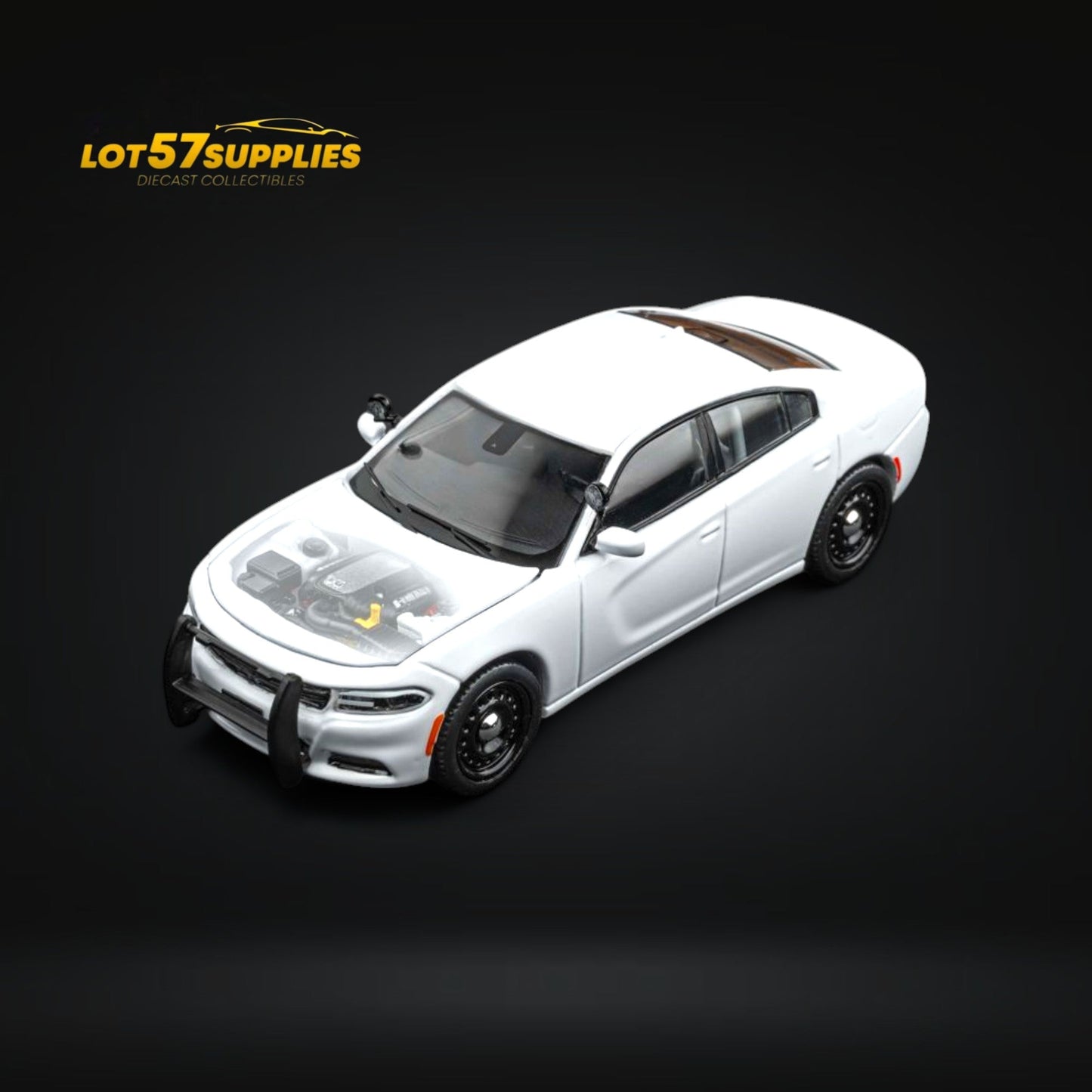 (Pre-Order) Elite Collectibles Dodge Warhorse Unmarked Police Interceptor White 1:64