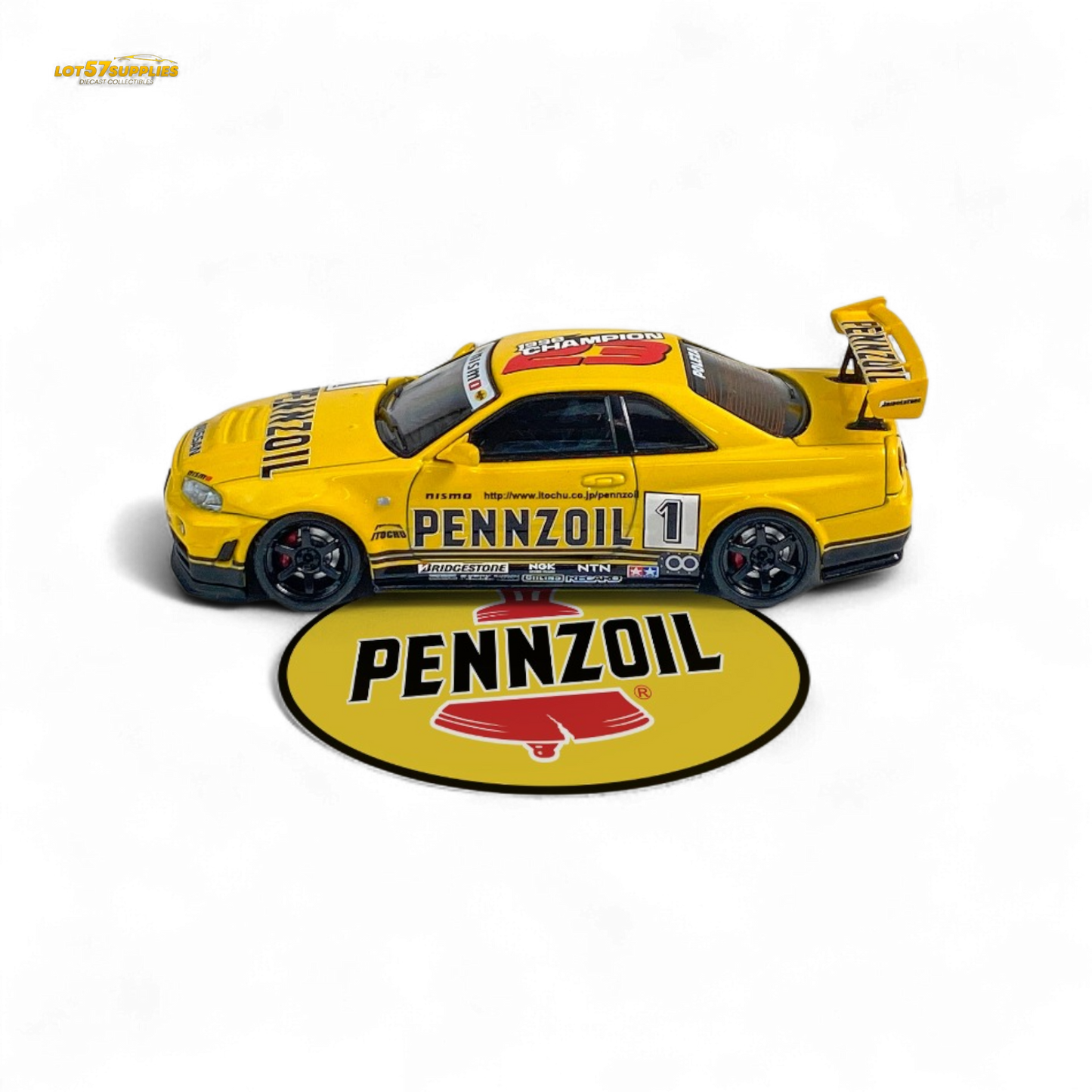 Fast Speed FS 1:64 Skyline GT-R R34 Nismo Z-Tune Pennzoil #1 – Yellow