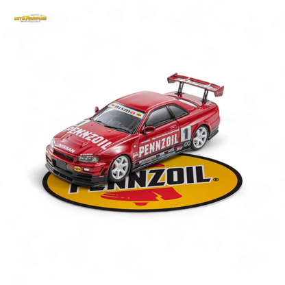 Fast Speed FS 1:64 Skyline GT-R R34 Nismo Z-Tune Pennzoil #1 – Red (Foshan AIT Exhibition Edition)