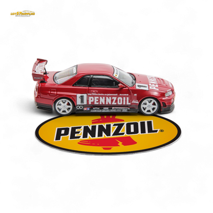 Fast Speed FS 1:64 Skyline GT-R R34 Nismo Z-Tune Pennzoil #1 – Red (Foshan AIT Exhibition Edition)