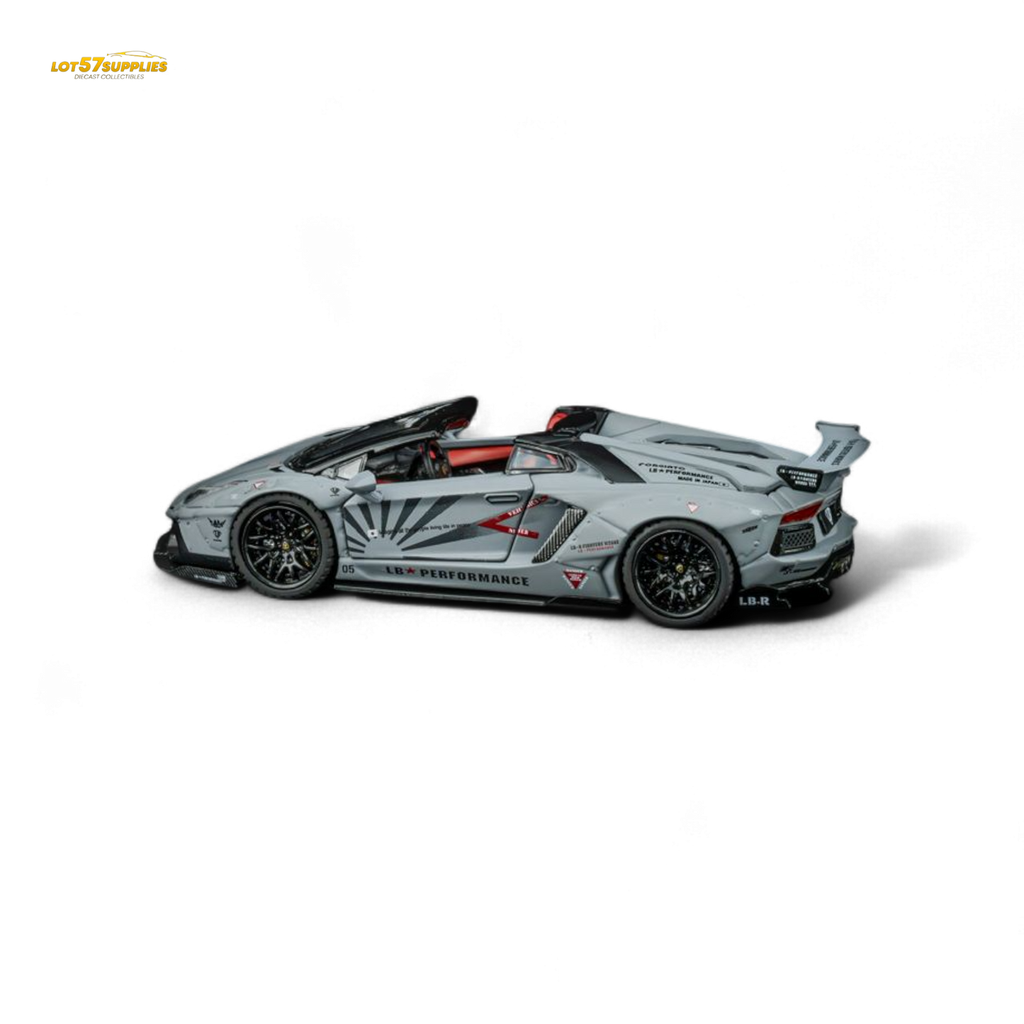 TPC Rhino Model RM 1/64 Lamborghini LP720-4 Roadster Wide-Body Modified - Combat Gray 1/64