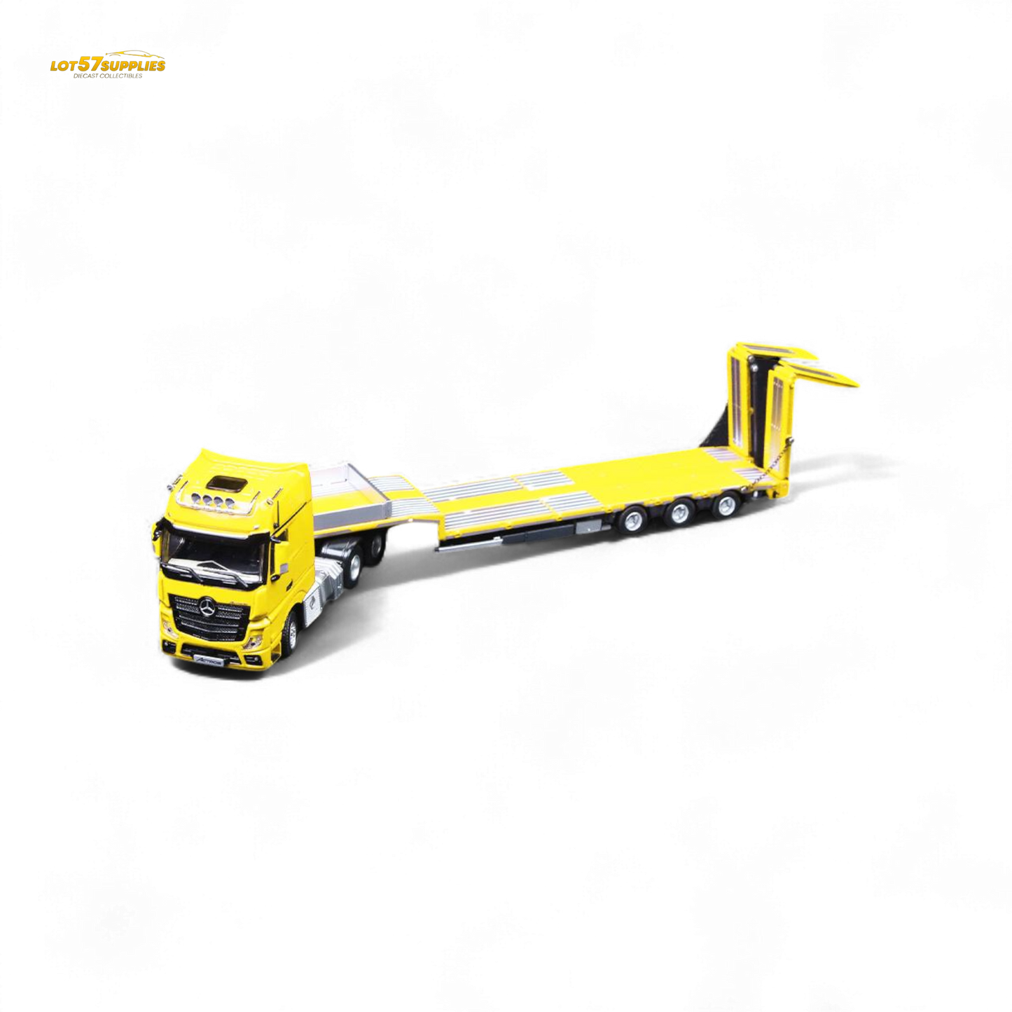 TimeMicro & Perka BENZ FLATBED TRANSPORT VEHICLE - Yellow 1/64