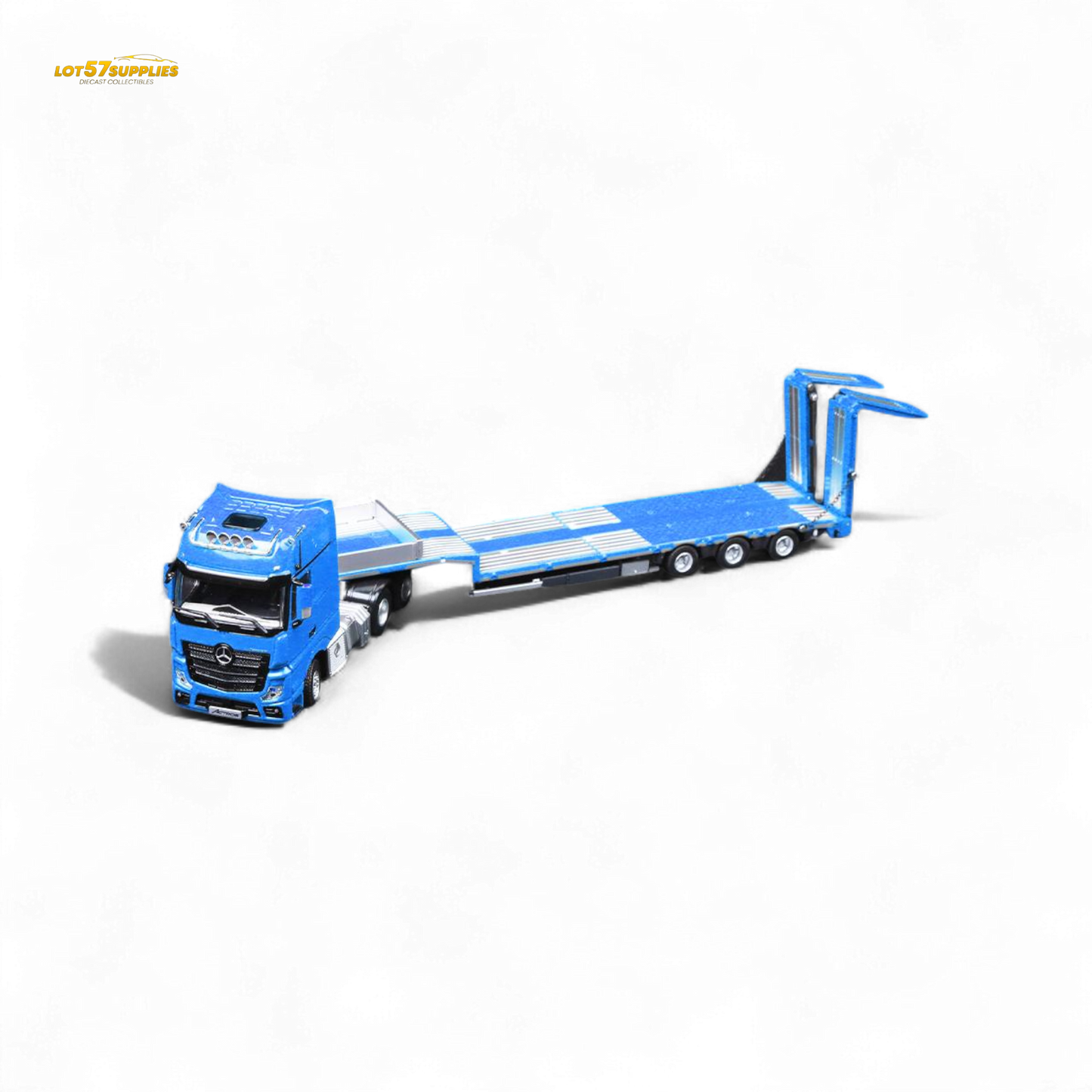 TimeMicro & Perka BENZ FLATBED TRANSPORT VEHICLE - Blue 1:64