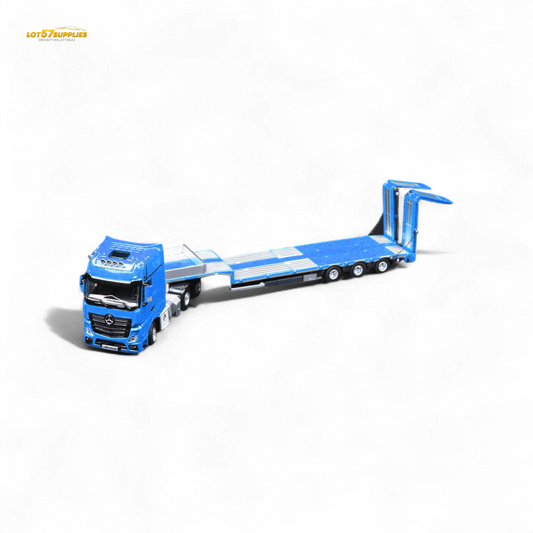 TimeMicro & Perka BENZ FLATBED TRANSPORT VEHICLE - Blue 1:64