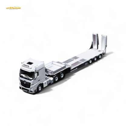 TimeMicro & Perka BENZ FLATBED TRANSPORT VEHICLE - White 1:64