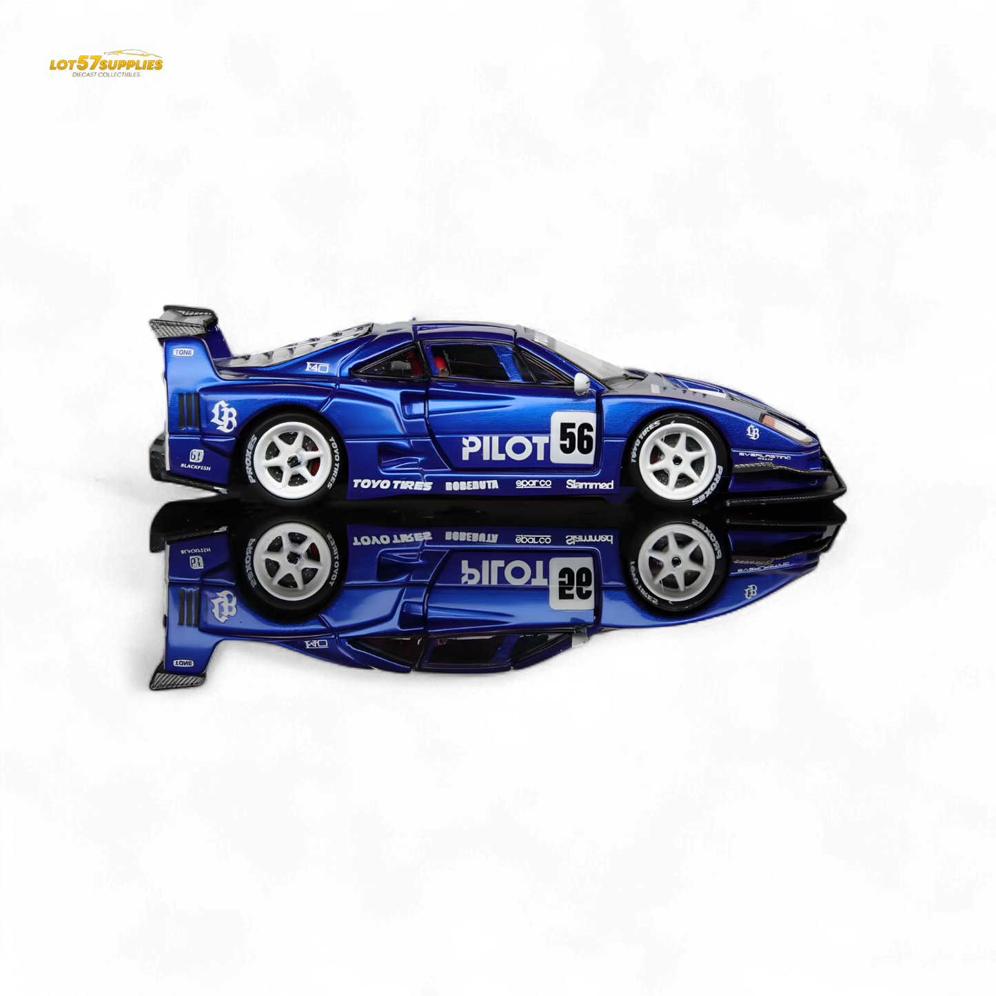 Demon King Auto F40 LB-Works Wide-Body Gull Wing Gate Modified - PILOT Livery 1:64