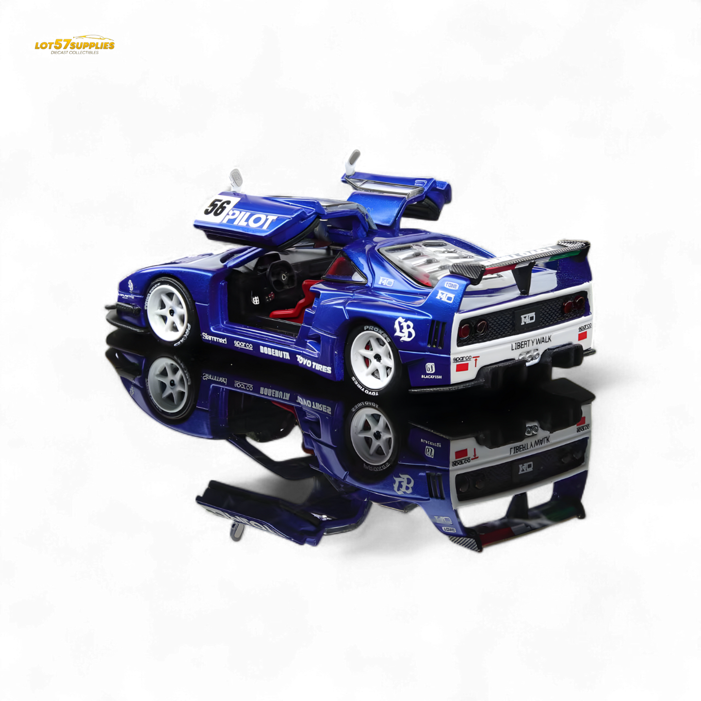 Demon King Auto F40 LB-Works Wide-Body Gull Wing Gate Modified - PILOT Livery 1:64