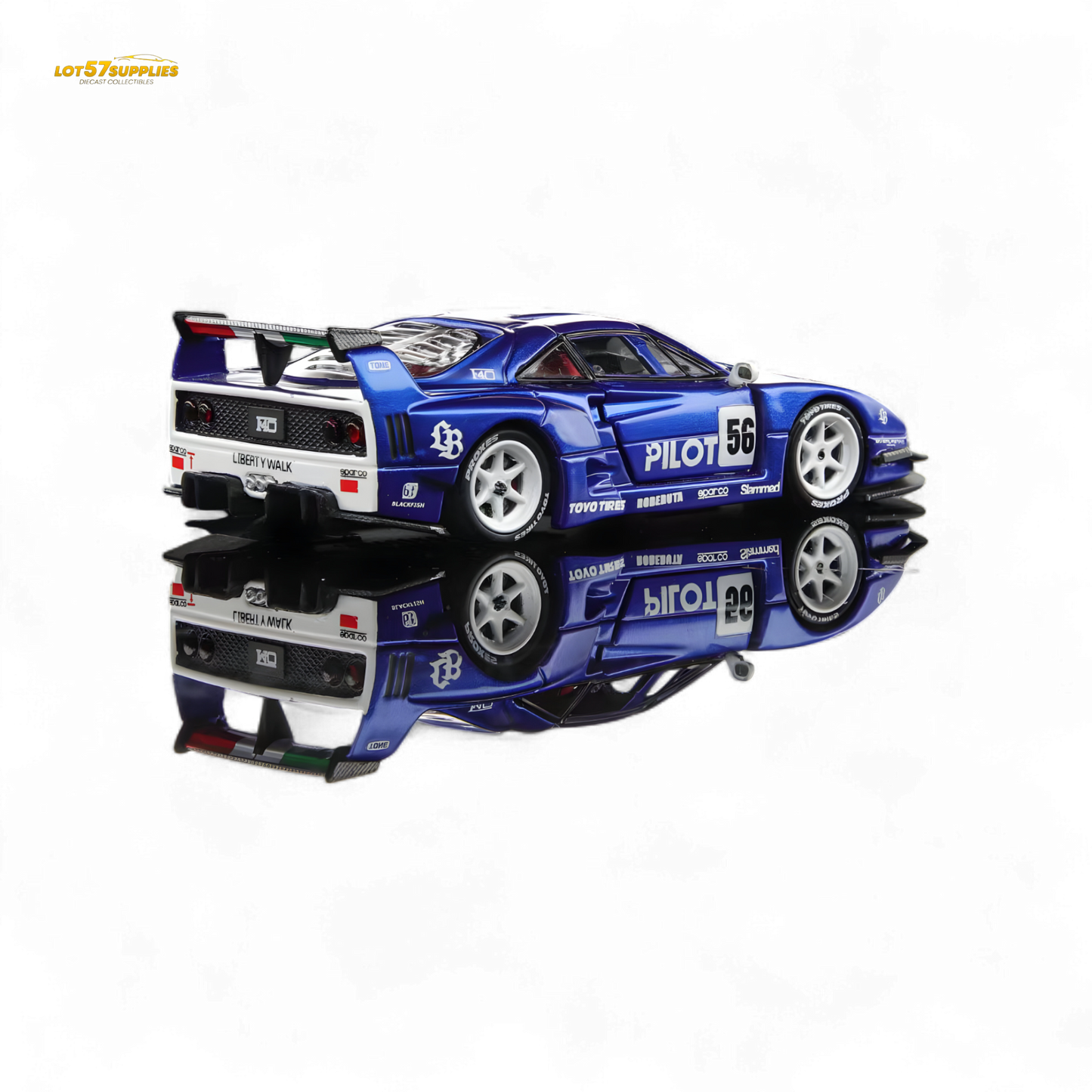 Demon King Auto F40 LB-Works Wide-Body Gull Wing Gate Modified - PILOT Livery 1:64