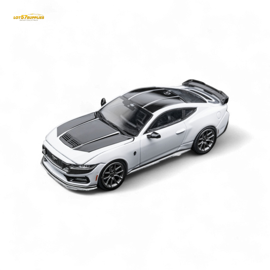 (Pre-Order) DCM Mustang Dark Horse - Crystal White - Titanium Wheels 1:64